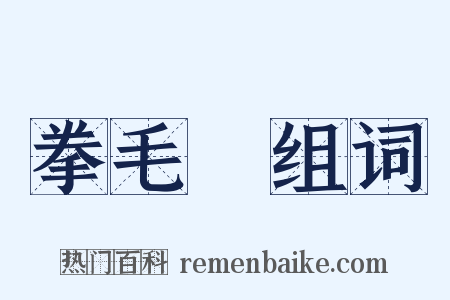 拳毛騧组词是什么意思的图片